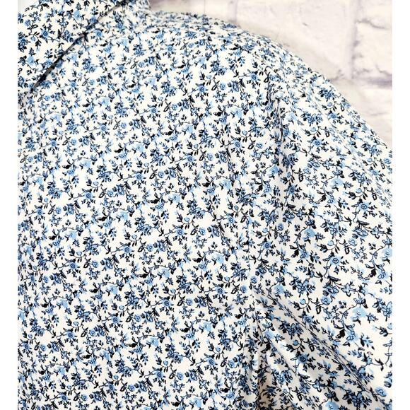 COOFANDY Blue Floral Button Down Long Sleeves Large Shirt Regualr Fit NWOT - Picture 3 of 6